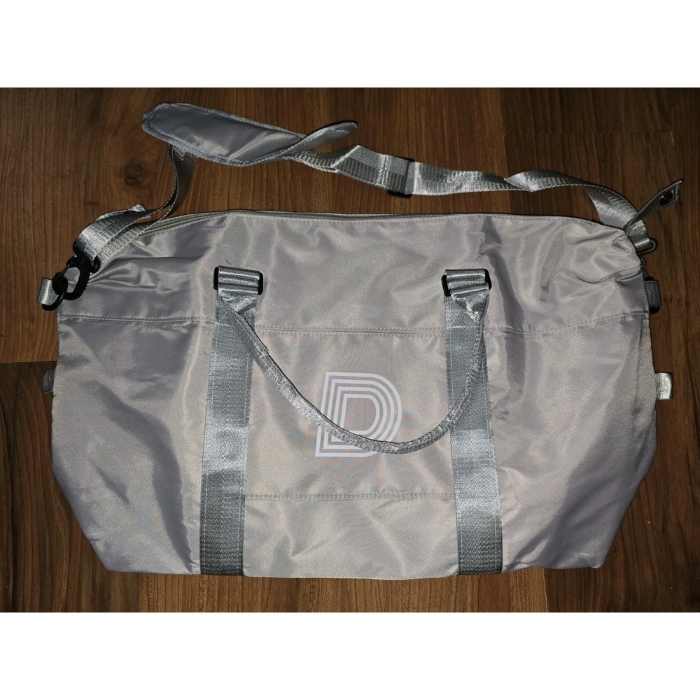 Initial Travel Duffel Bag Sports Gym Letter D Gray Monogram Weekender Bag NEW